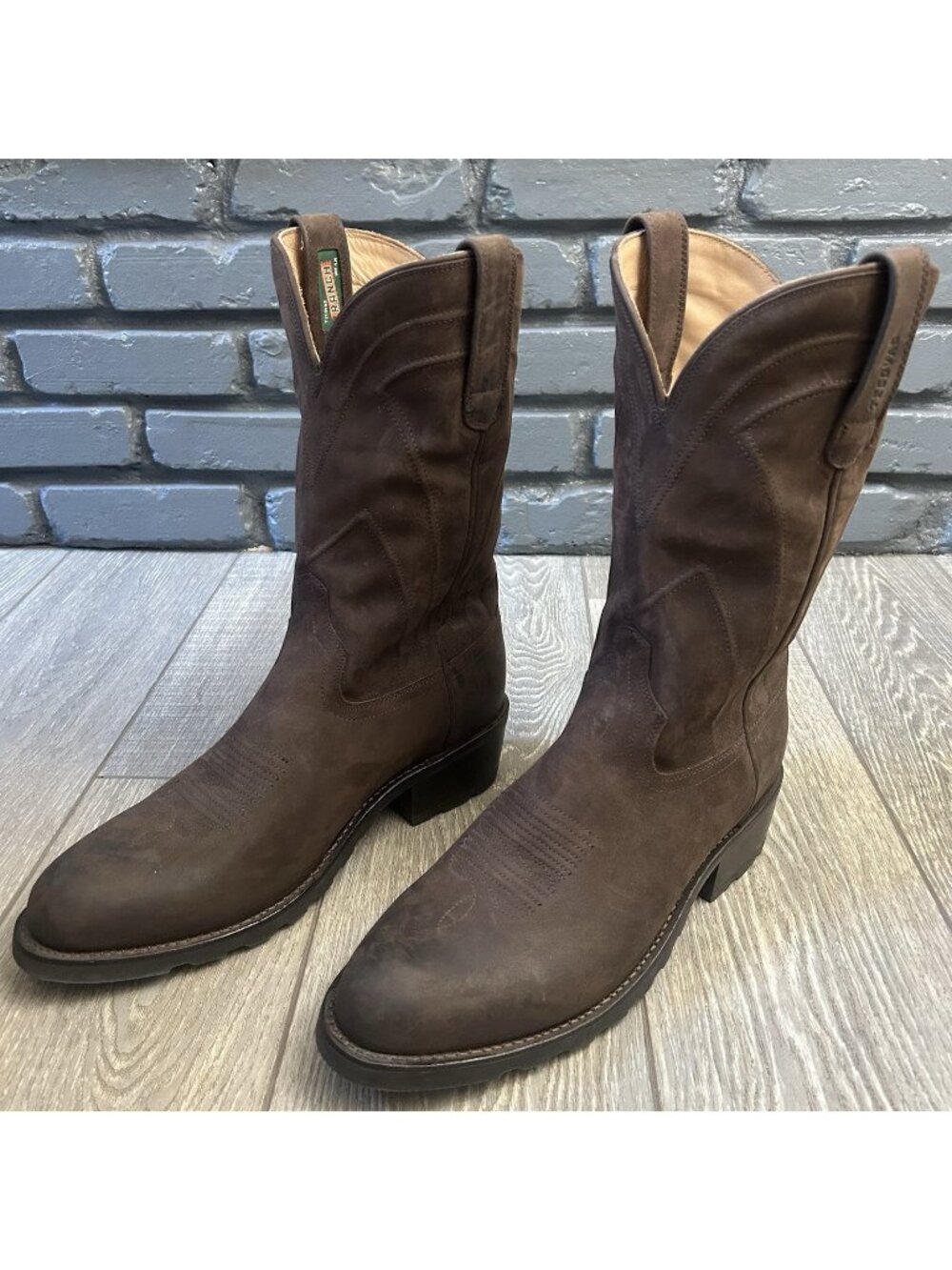 Tecovas The Bandera Brown Suede Ranch Wear Western Cowboy Boots Mens 12 D